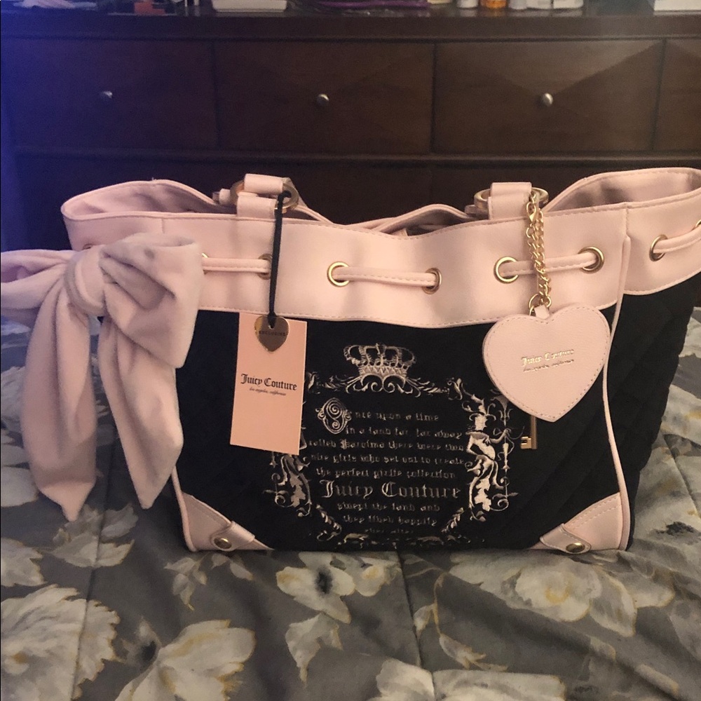 Juicy Couture Juicy Tale Black and Pink Daydreamer Tote Bag